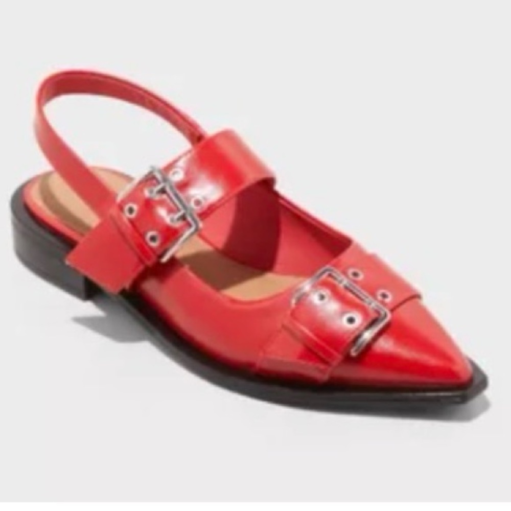 Wild Fable Peyton Red Double Buckle Slingbacks